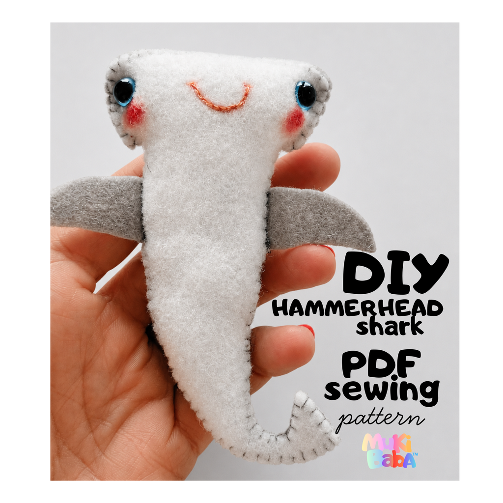 Hammerhead shark PDF sewing pattern