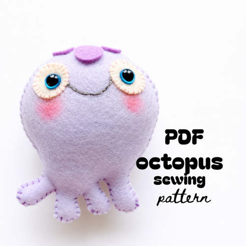 Kawaii Octopus PDF Pattern - Front side
