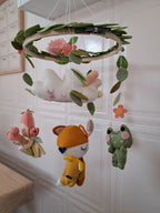 Woodland babymobile, crib mobile for nursery for baby girls