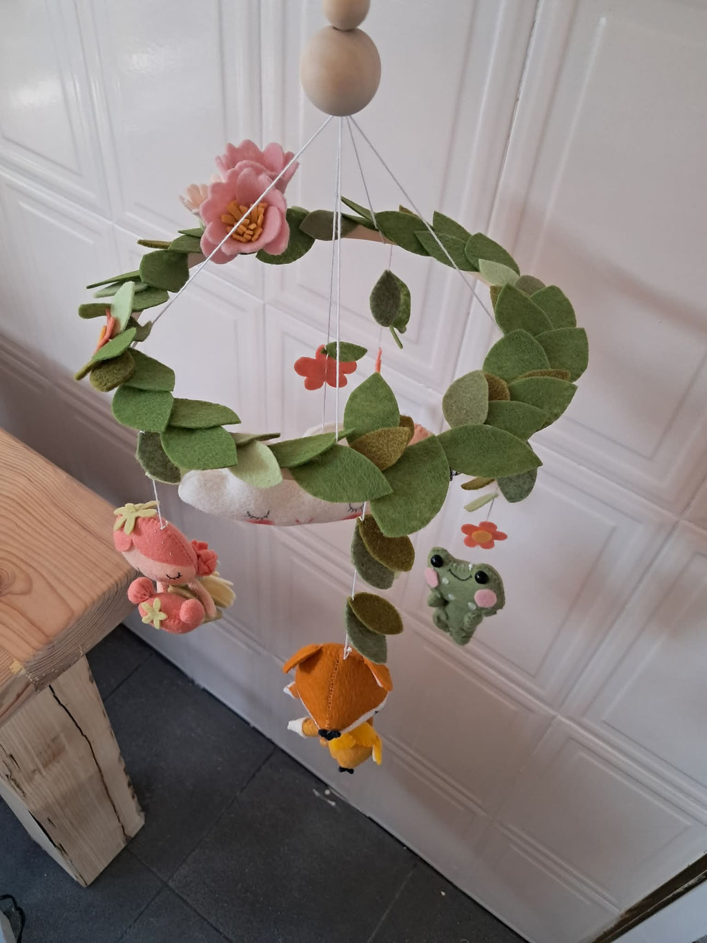 Woodland babymobile, crib mobile for nursery for baby girls