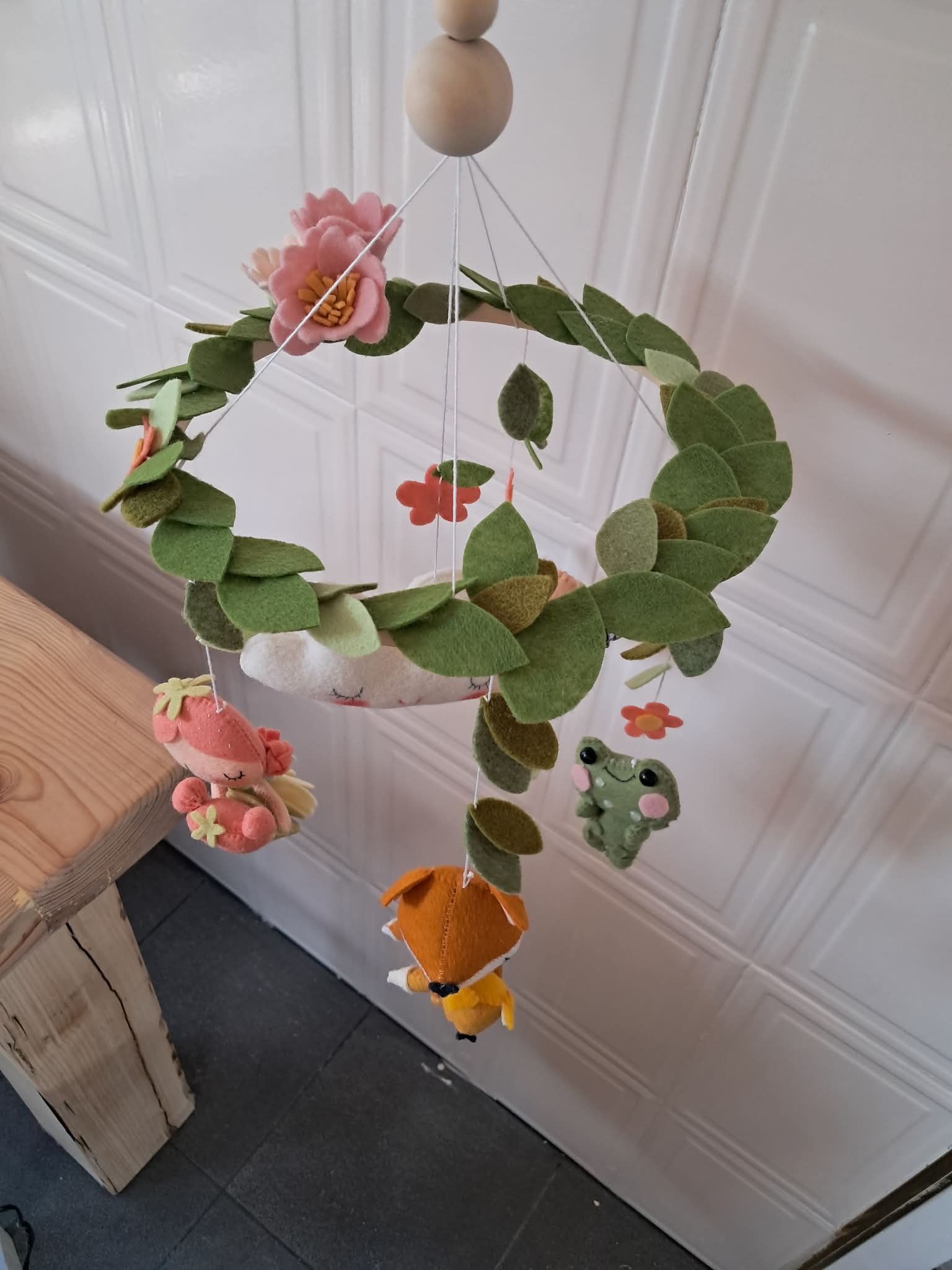 Woodland babymobile, crib mobile for nursery for baby girls